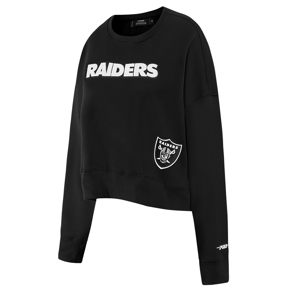 NFL LAS VEGAS RAIDERS GAME DAY CLASSICS WOMEN'S DOUBLE KNIT CREWNECK (BLACK)