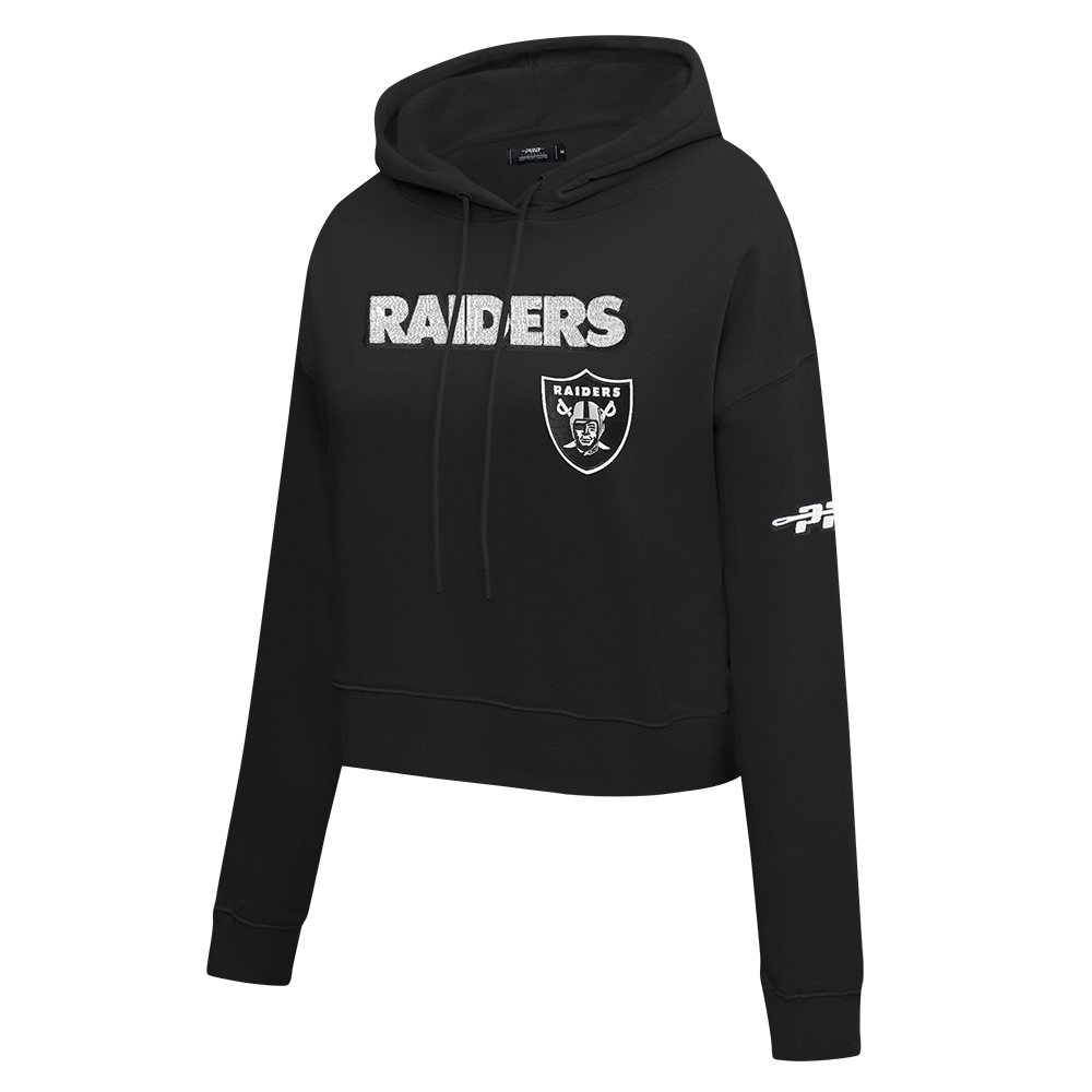 NFL LAS VEGAS RAIDERS GAME DAY CLASSICS WOMEN'S DK CROPPED PO HOODIE (BLACK)
