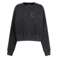 NFL LAS VEGAS RAIDERS WASHED CRYSTALLINE CHANDAIL À COL ROND EN MOLLETON FRANÇAIS DÉLAVÉ À L'ENZYME POUR FEMME (NOIR DÉLAVÉ)