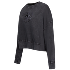 NFL LAS VEGAS RAIDERS WASHED CRYSTALLINE CHANDAIL À COL ROND EN MOLLETON FRANÇAIS DÉLAVÉ À L'ENZYME POUR FEMME (NOIR DÉLAVÉ)