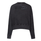 NFL LAS VEGAS RAIDERS WASHED CRYSTALLINE CHANDAIL À COL ROND EN MOLLETON FRANÇAIS DÉLAVÉ À L'ENZYME POUR FEMME (NOIR DÉLAVÉ)