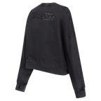 NFL LAS VEGAS RAIDERS WASHED CRYSTALLINE CHANDAIL À COL ROND EN MOLLETON FRANÇAIS DÉLAVÉ À L'ENZYME POUR FEMME (NOIR DÉLAVÉ)