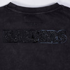NFL LAS VEGAS RAIDERS WASHED CRYSTALLINE CHANDAIL À COL ROND EN MOLLETON FRANÇAIS DÉLAVÉ À L'ENZYME POUR FEMME (NOIR DÉLAVÉ)