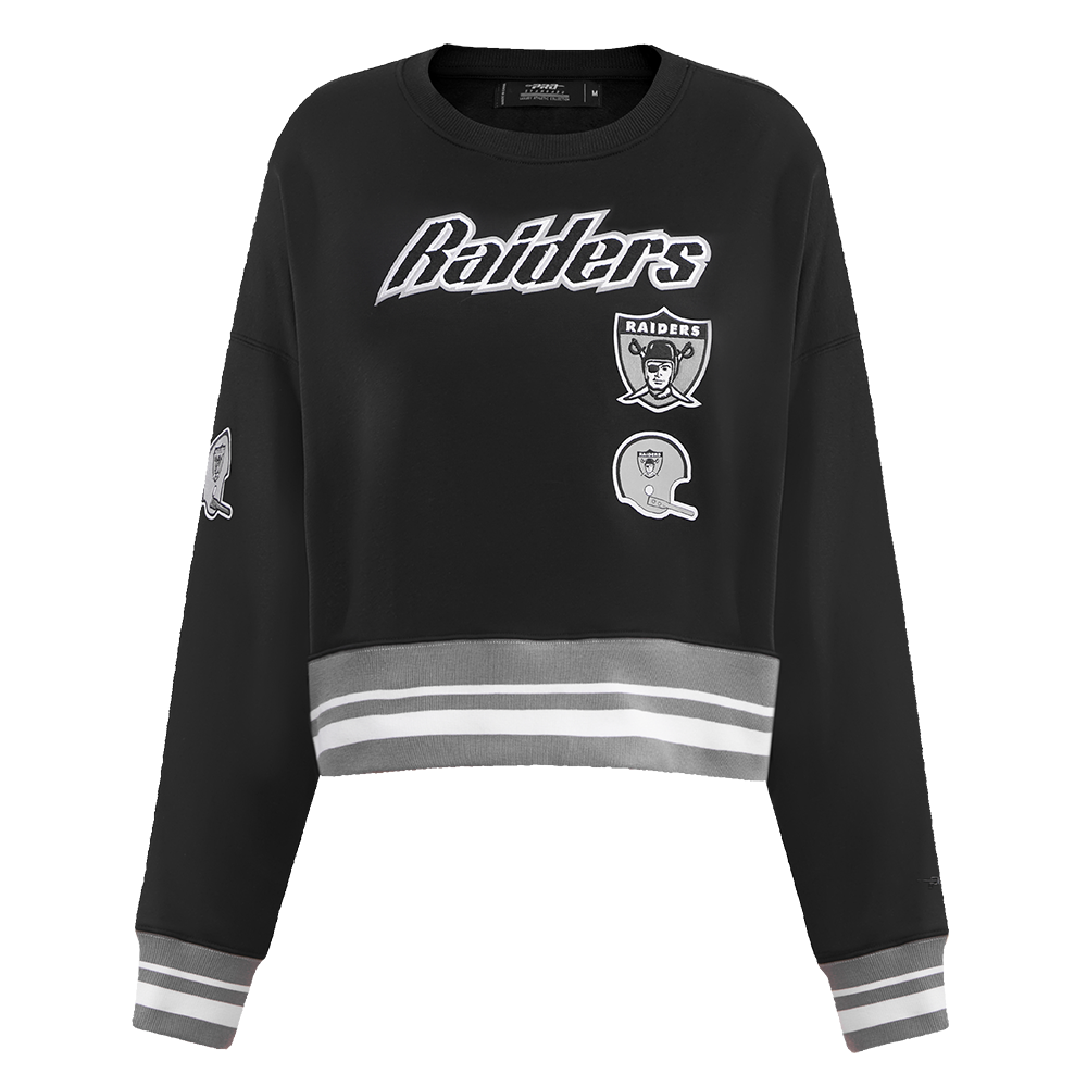NFL OAKLAND RAIDERS RETRO CLASSIC WOMEN'S CREWNECK (BLACK/GREY)