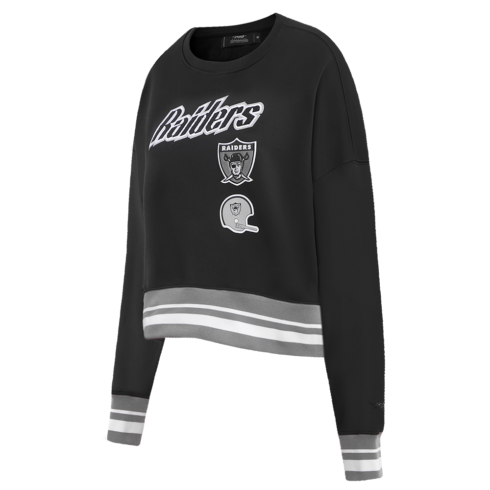 NFL OAKLAND RAIDERS RETRO CLASSIC WOMEN'S CREWNECK (BLACK/GREY)