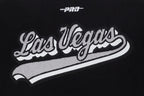 NFL LAS VEGAS RAIDERS SCRIPT TAIL WOMEN'S WOOL VARSITY JACKET (BLACK/GRAY)