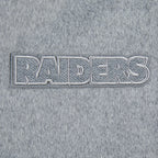 NFL LAS VEGAS RAIDERS REVERSE FRENCH TERRY BLOUSON COLLÉGIAL EN LAINE POUR FEMME (NOIR/GRIS/COQUILLE D'ŒUF)