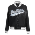 NFL LAS VEGAS RAIDERS SCRIPT TAIL BLOUSON EN SATIN POUR FEMME (NOIR/GRIS)