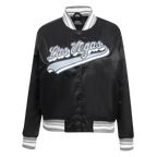 NFL LAS VEGAS RAIDERS SCRIPT TAIL BLOUSON EN SATIN POUR FEMME (NOIR/GRIS)