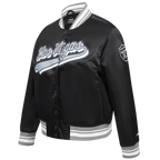 NFL LAS VEGAS RAIDERS SCRIPT TAIL BLOUSON EN SATIN POUR FEMME (NOIR/GRIS)