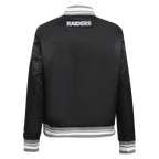 NFL LAS VEGAS RAIDERS SCRIPT TAIL BLOUSON EN SATIN POUR FEMME (NOIR/GRIS)