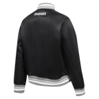 NFL LAS VEGAS RAIDERS SCRIPT TAIL BLOUSON EN SATIN POUR FEMME (NOIR/GRIS)