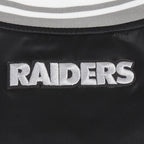 NFL LAS VEGAS RAIDERS SCRIPT TAIL BLOUSON EN SATIN POUR FEMME (NOIR/GRIS)