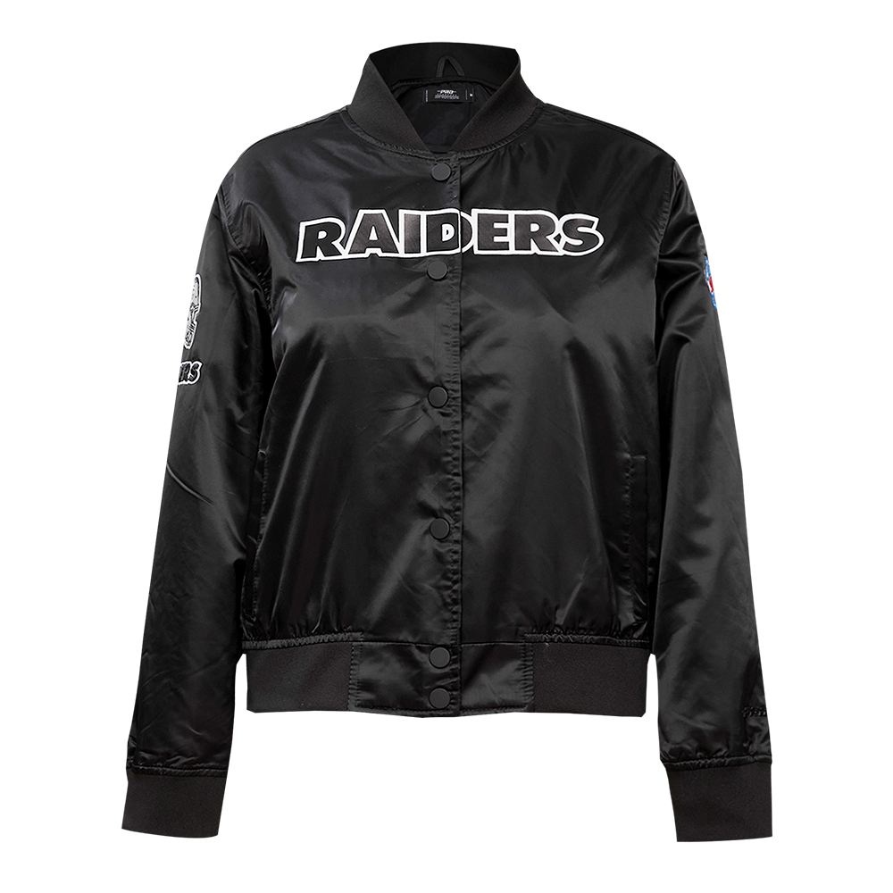 NFL LAS VEGAS RAIDERS CLASSIC WOMEN'S SATIN JACKET (BLACK)