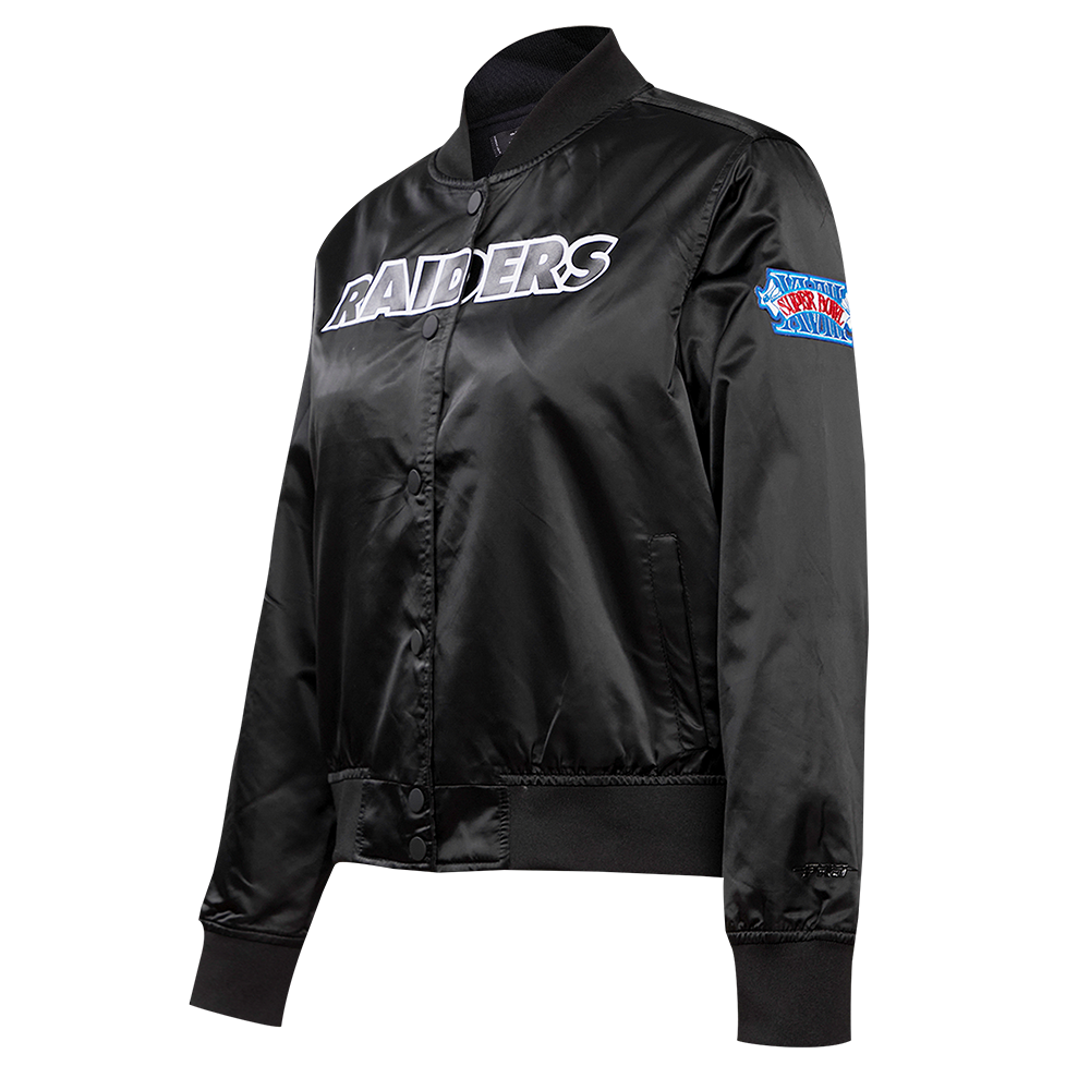 NFL LAS VEGAS RAIDERS CLASSIC WOMEN'S SATIN JACKET (BLACK)
