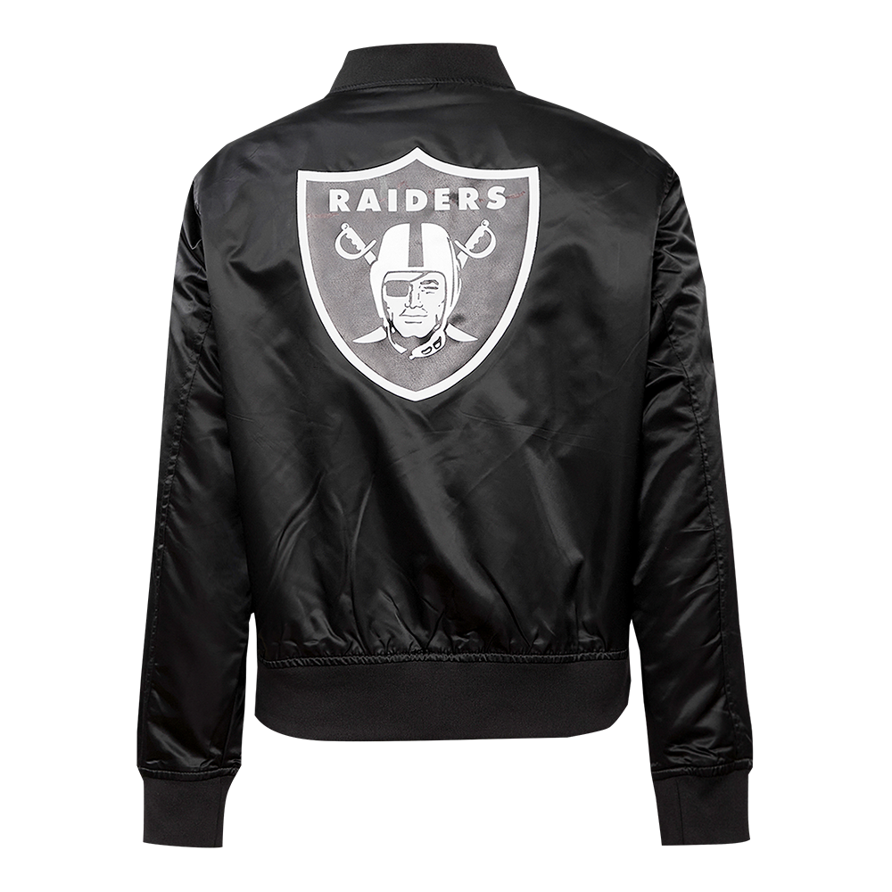 NFL LAS VEGAS RAIDERS CLASSIC WOMEN'S SATIN JACKET (BLACK)