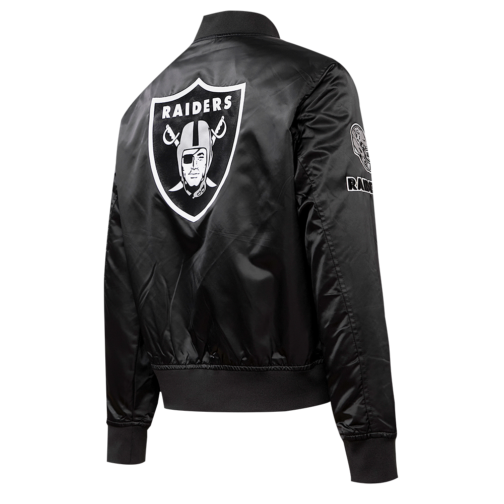NFL LAS VEGAS RAIDERS CLASSIC WOMEN'S SATIN JACKET (BLACK)