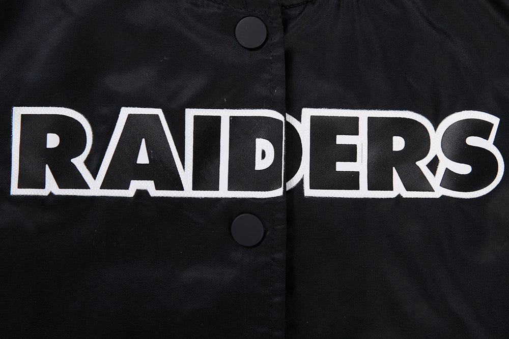 NFL LAS VEGAS RAIDERS CLASSIC WOMEN'S SATIN JACKET (BLACK)