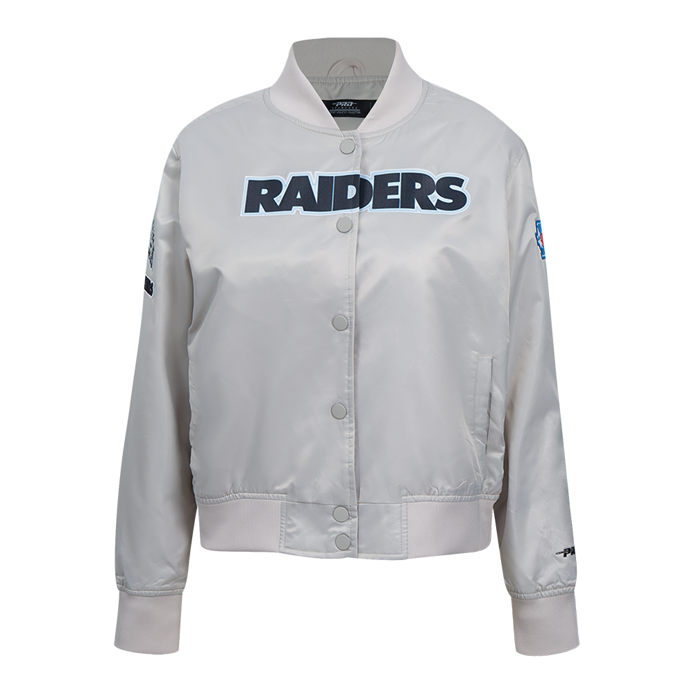 NFL LAS VEGAS RAIDERS CLASSIC WOMEN'S SATIN JACKET (SILVER)
