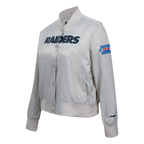 NFL LAS VEGAS RAIDERS CLASSIC WOMEN'S SATIN JACKET (SILVER)