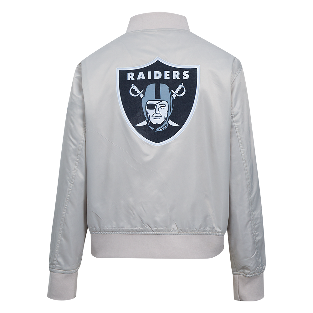 NFL LAS VEGAS RAIDERS CLASSIC WOMEN'S SATIN JACKET (SILVER)