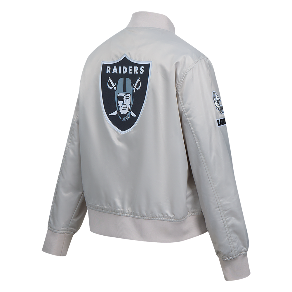 NFL LAS VEGAS RAIDERS CLASSIC WOMEN'S SATIN JACKET (SILVER)