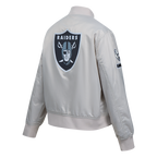 NFL LAS VEGAS RAIDERS CLASSIC WOMEN'S SATIN JACKET (SILVER)