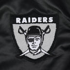 NFL OAKLAND RAIDERS RETRO CLASSIC WOMEN'S RIB SATIN JACKET (BLACK/GREY)