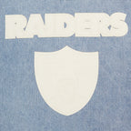 NFL LAS VEGAS RAIDERS VARSITY BLUES WOMEN'S DENIM VARSITY JACKET (DENIM/LINEN)