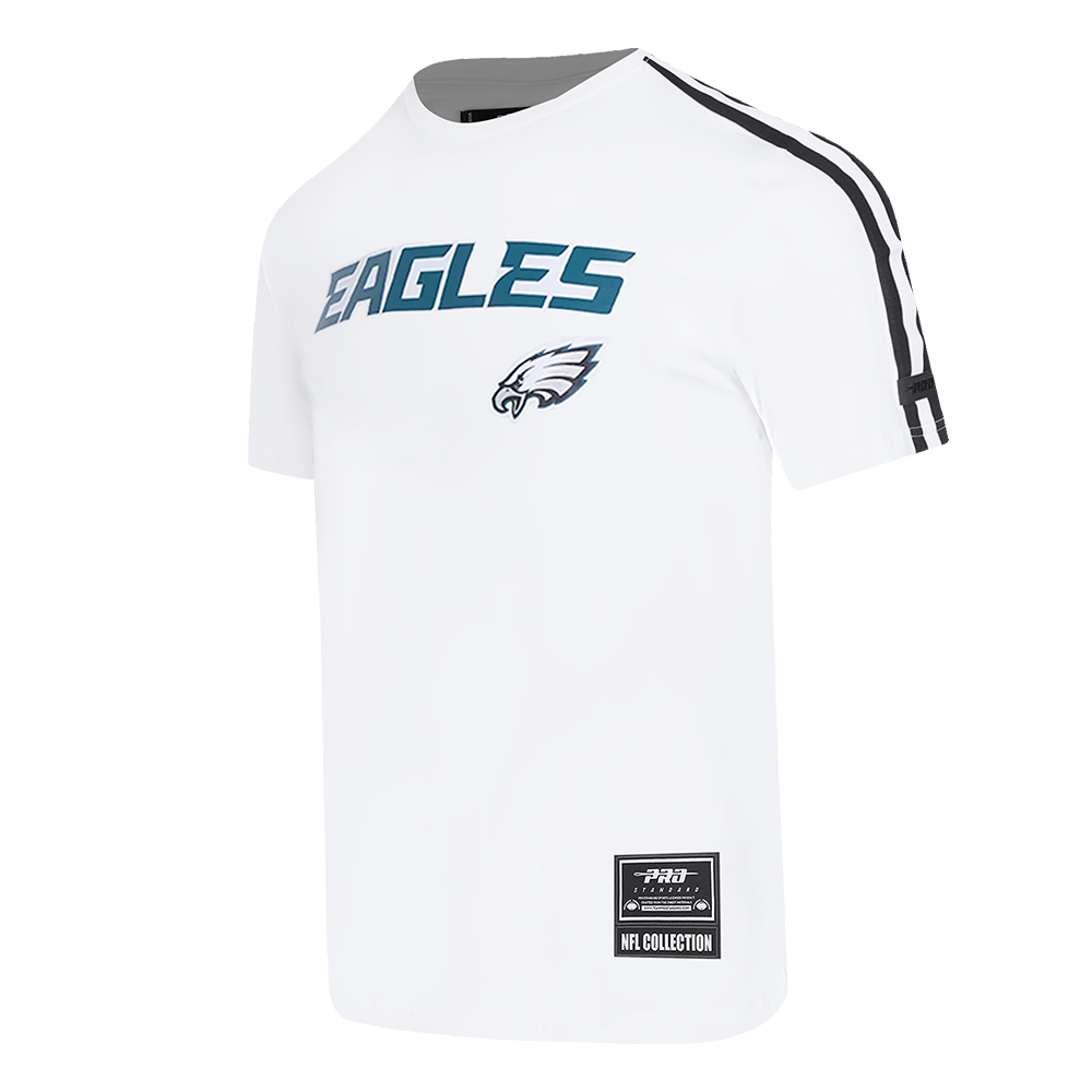 NFL PHILADELPHIA EAGLES CLASSIC MESH STRIPED MEN'S TEE (WHITE/BLACK)