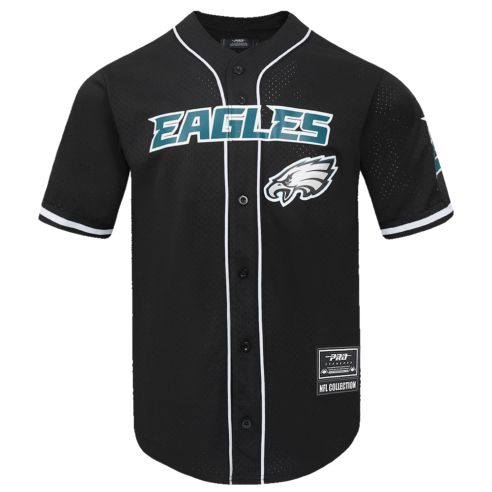NFL PHILADELPHIA EAGLES CLASSIC MESH CHEMISE BOUTONNÉE POUR HOMME (NOIR)