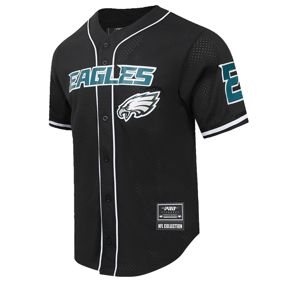 NFL PHILADELPHIA EAGLES CLASSIC MESH MEN'S BUTTON DOWN SHIRT (BLACK)