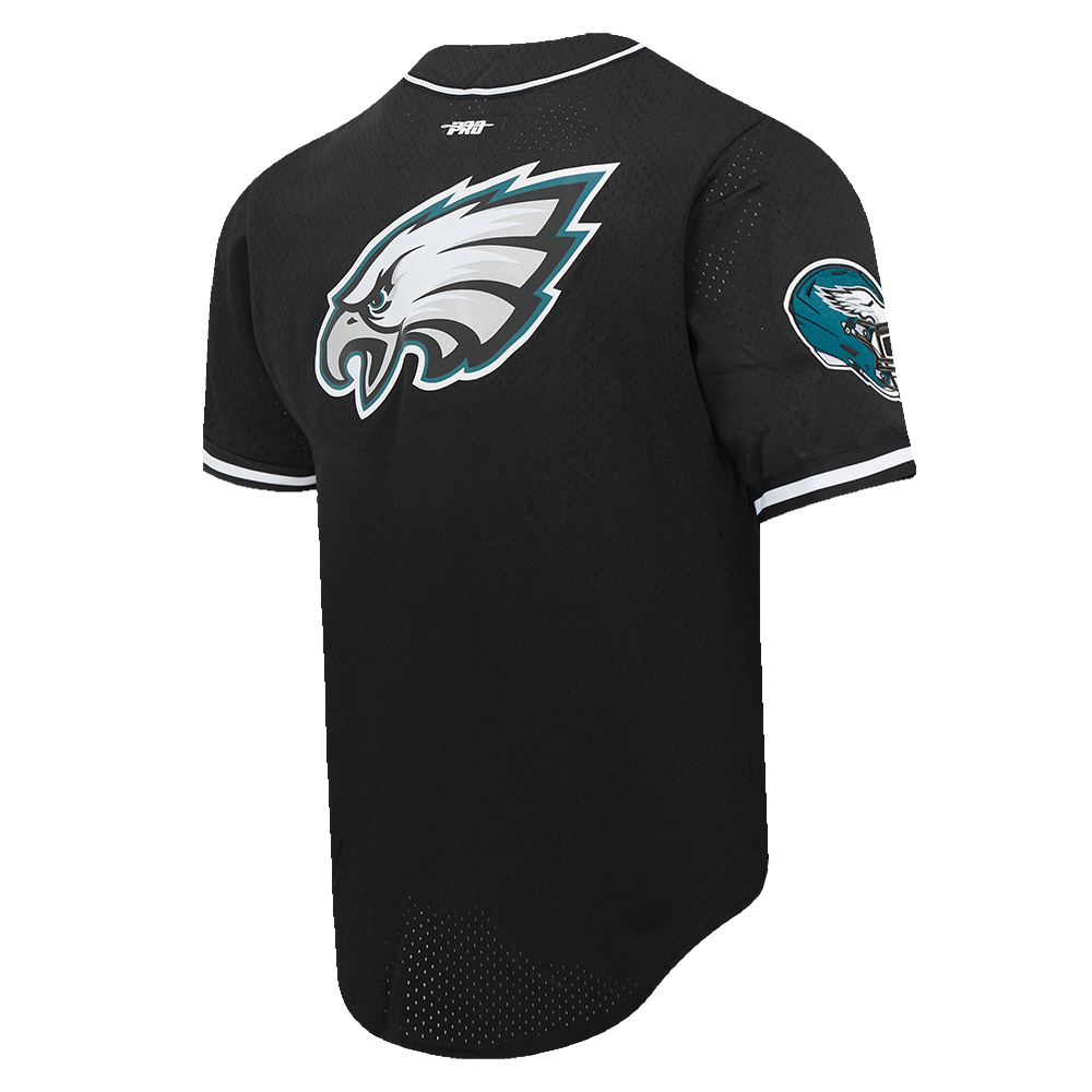 NFL PHILADELPHIA EAGLES CLASSIC MESH CHEMISE BOUTONNÉE POUR HOMME (NOIR)