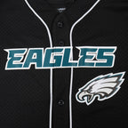 NFL PHILADELPHIA EAGLES CLASSIC MESH CHEMISE BOUTONNÉE POUR HOMME (NOIR)