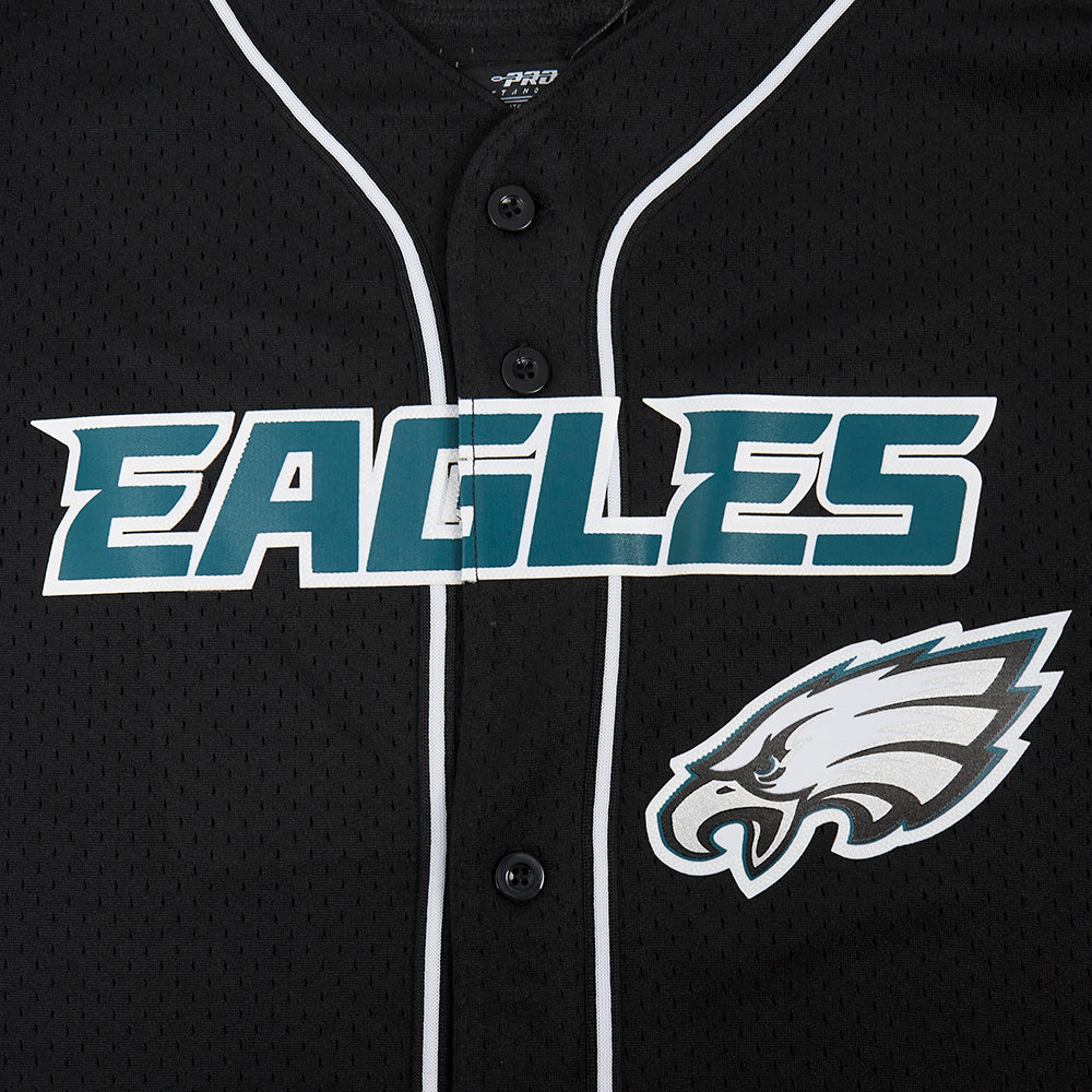 NFL PHILADELPHIA EAGLES CLASSIC MESH CHEMISE BOUTONNÉE POUR HOMME (NOIR)