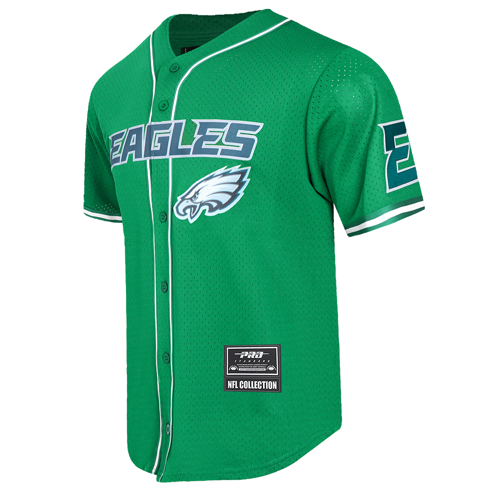 NFL PHILADELPHIA EAGLES CLASSIC MEN'S MESH BUTTON DOWN JERSEY (KELLY GREEN)