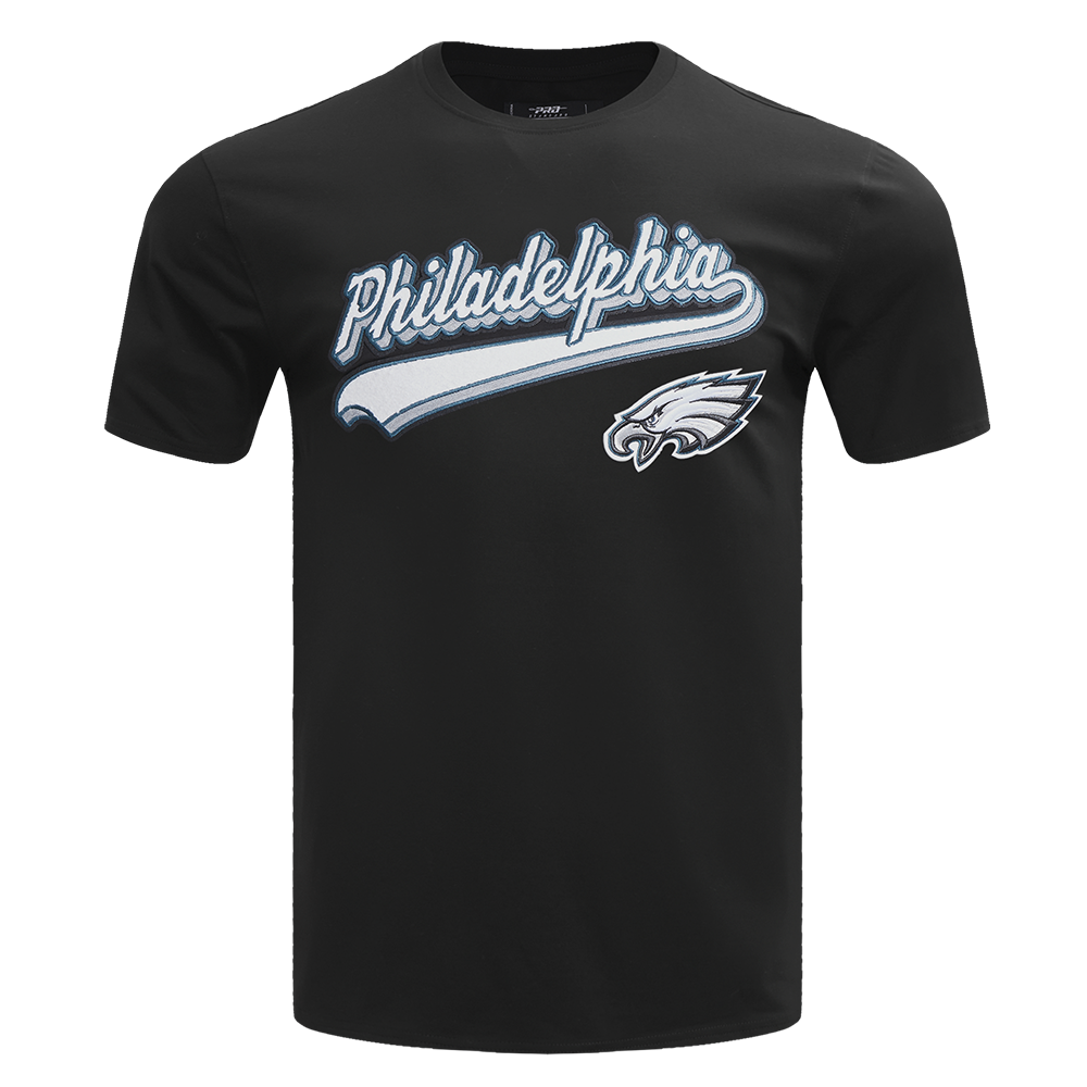 NFL PHILADELPHIA EAGLES SCRIPT TAIL MEN'S   TEE (BLACK)