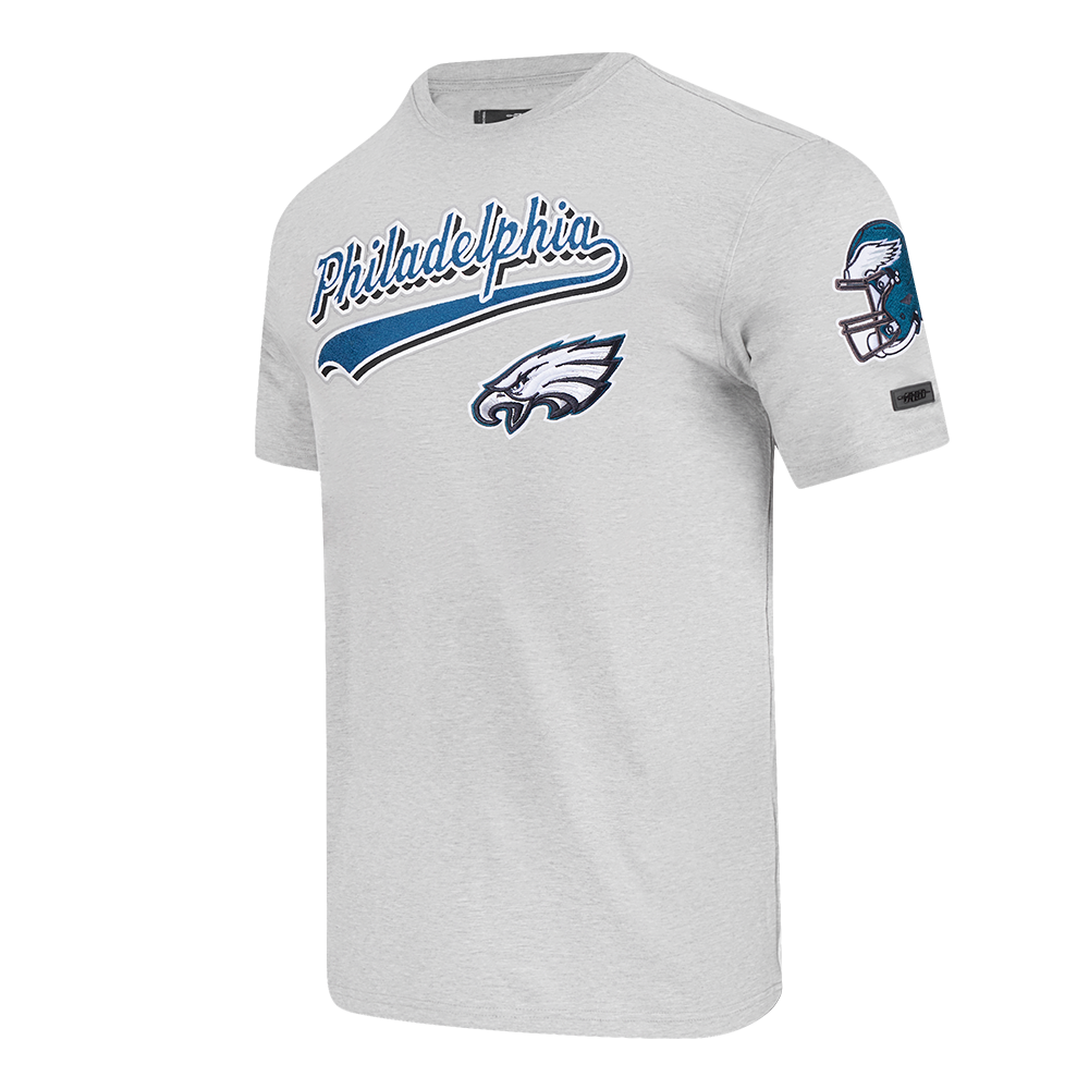 NFL PHILADELPHIA EAGLES SCRIPT TAIL MEN'S SINGLE JERSEY TEE (HEATHER GREY)