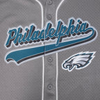 NFL PHILADELPHIA EAGLES SCRIPT TAIL CHEMISE BOUTONNÉE EN FILET POUR HOMME (GRIS)