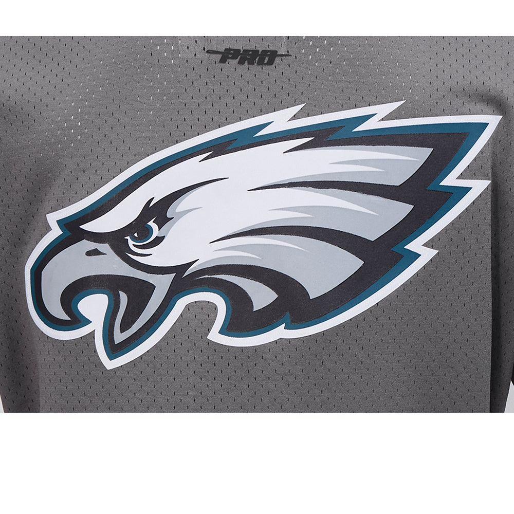 NFL PHILADELPHIA EAGLES SCRIPT TAIL CHEMISE BOUTONNÉE EN FILET POUR HOMME (GRIS)