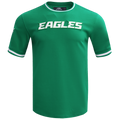 NFL PHILADELPHIA EAGLES CLASSIC CHENILLE T-SHIRT EN MAILLE DOUBLE POUR HOMME (VERT KELLY)