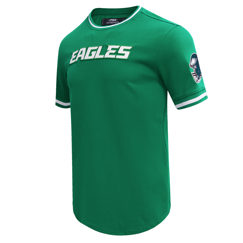 NFL PHILADELPHIA EAGLES CLASSIC CHENILLE T-SHIRT EN MAILLE DOUBLE POUR HOMME (VERT KELLY)