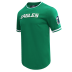 NFL PHILADELPHIA EAGLES CLASSIC CHENILLE T-SHIRT EN MAILLE DOUBLE POUR HOMME (VERT KELLY)