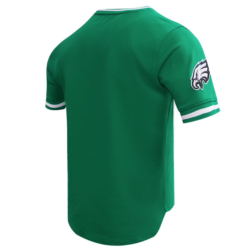 NFL PHILADELPHIA EAGLES CLASSIC CHENILLE T-SHIRT EN MAILLE DOUBLE POUR HOMME (VERT KELLY)