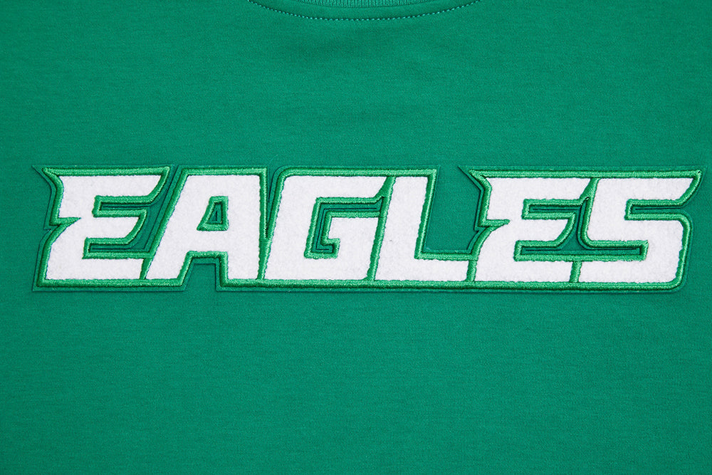 NFL PHILADELPHIA EAGLES CLASSIC CHENILLE T-SHIRT EN MAILLE DOUBLE POUR HOMME (VERT KELLY)
