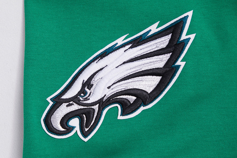 NFL PHILADELPHIA EAGLES CLASSIC CHENILLE T-SHIRT EN MAILLE DOUBLE POUR HOMME (VERT KELLY)