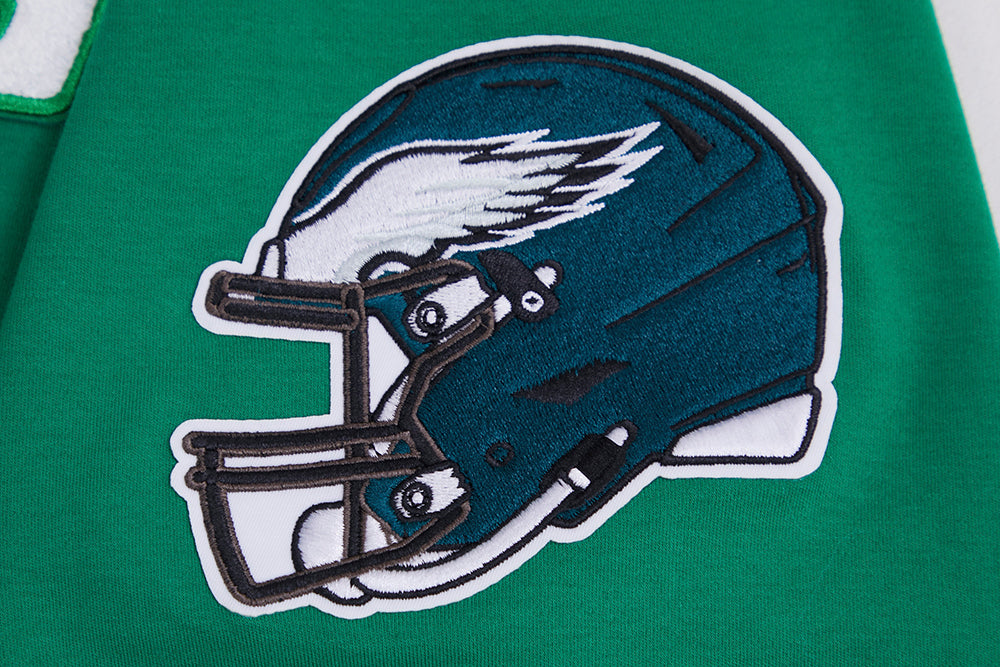 NFL PHILADELPHIA EAGLES CLASSIC CHENILLE T-SHIRT EN MAILLE DOUBLE POUR HOMME (VERT KELLY)