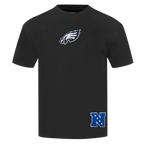 NFL PHILADELPHIA EAGLES WINGSPAN T-SHIRT EN JERSEY DE COTON À ÉPAULES TOMBANTES POUR HOMME (NOIR)