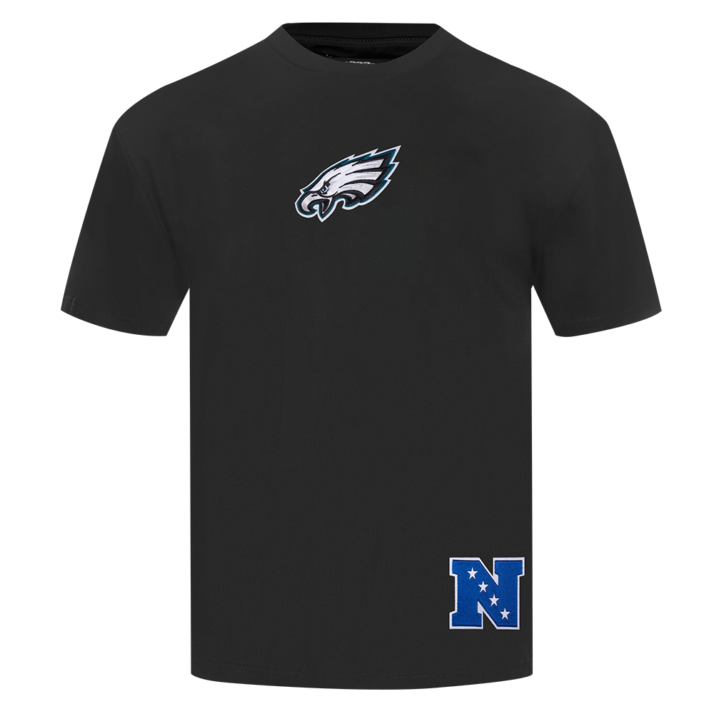 NFL PHILADELPHIA EAGLES WINGSPAN T-SHIRT EN JERSEY DE COTON À ÉPAULES TOMBANTES POUR HOMME (NOIR)