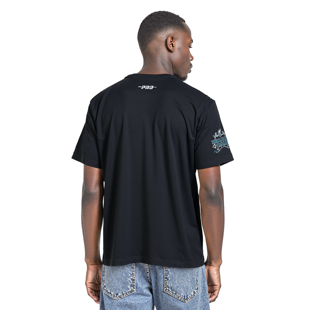 NFL PHILADELPHIA EAGLES REBEL ATHLETICS T-SHIRT EN JERSEY SIMPLE À LOGO EMPILÉ POUR HOMME (NOIR)